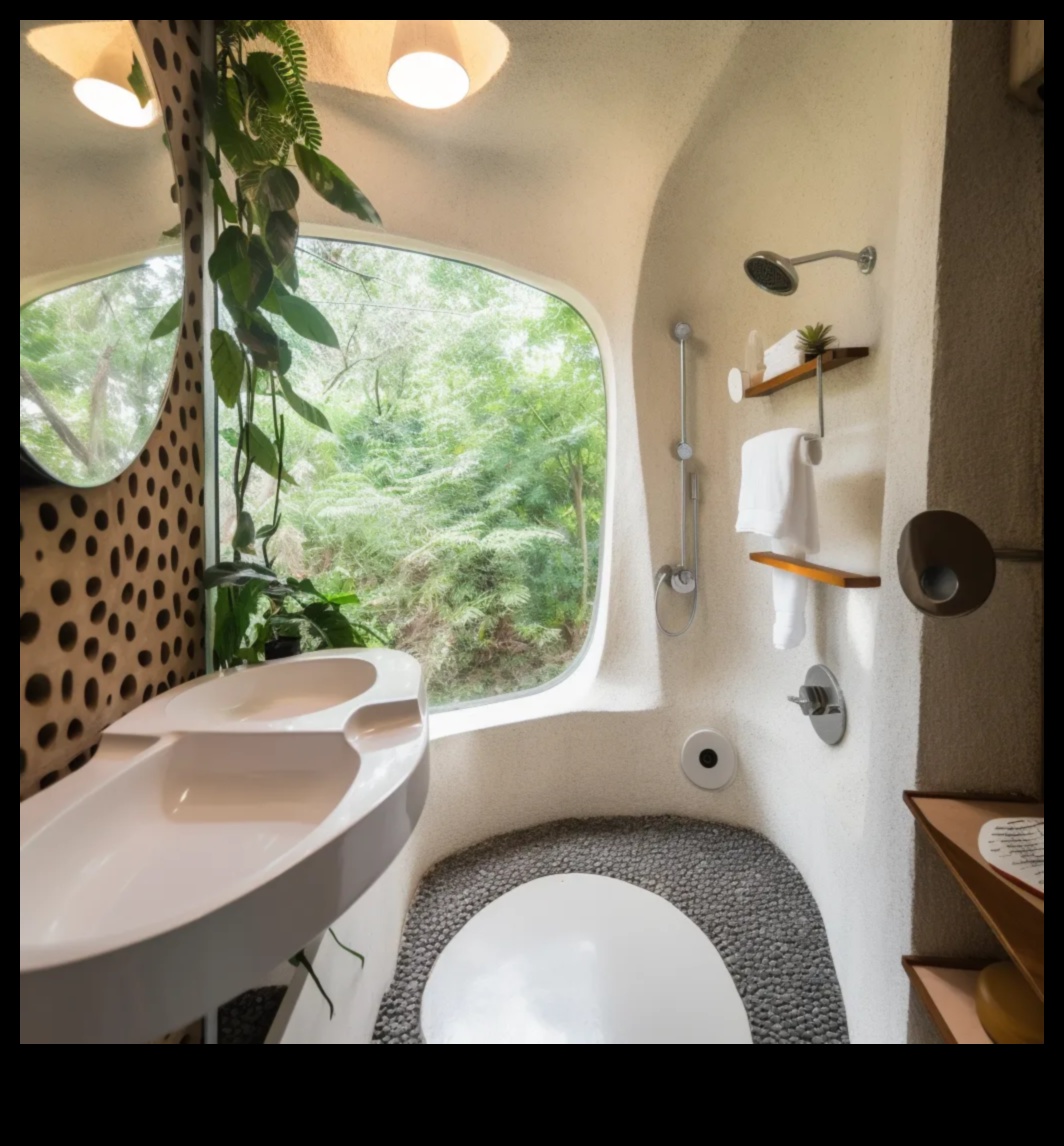 Boho vannas istabas dekors ar košiem rakstiem