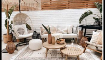 Vai ir kādi unikāli ieteikumi āra atpūtas zonas dekorēšanai ar Boho pieskārienu?